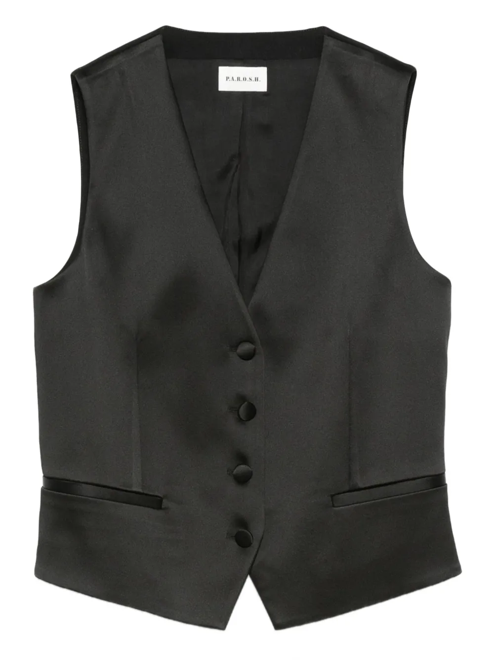 

Жилет без рукавов на пуговицах P.A.R.O.S.H., черный