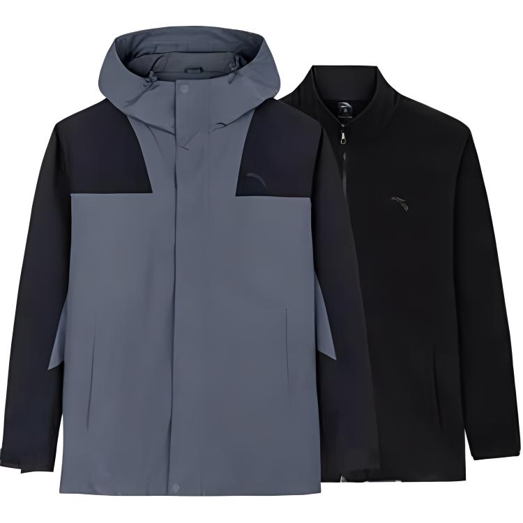 

ANTA Тренировочная ветровка с водоотталкивающей пропиткой, Basic Black/Men's Gray