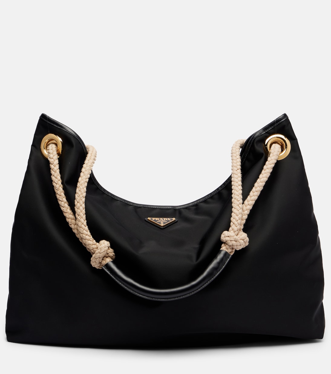 

Маринье большая наплечная сумка из Re-Nylon Prada, черный