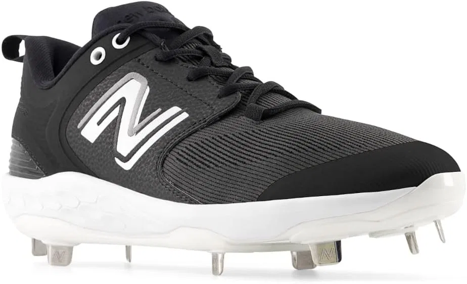 Мужские бейсбольные кроссовки New Balance Fresh Foam X 3000 V6 Metal, 2-Black White — фото 4