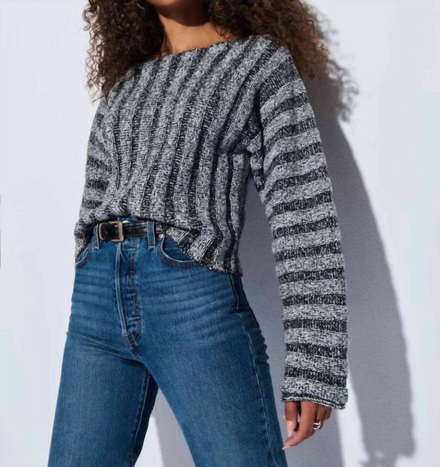 

Свитер Ronan в меланжевом черном цвете Nation LTD