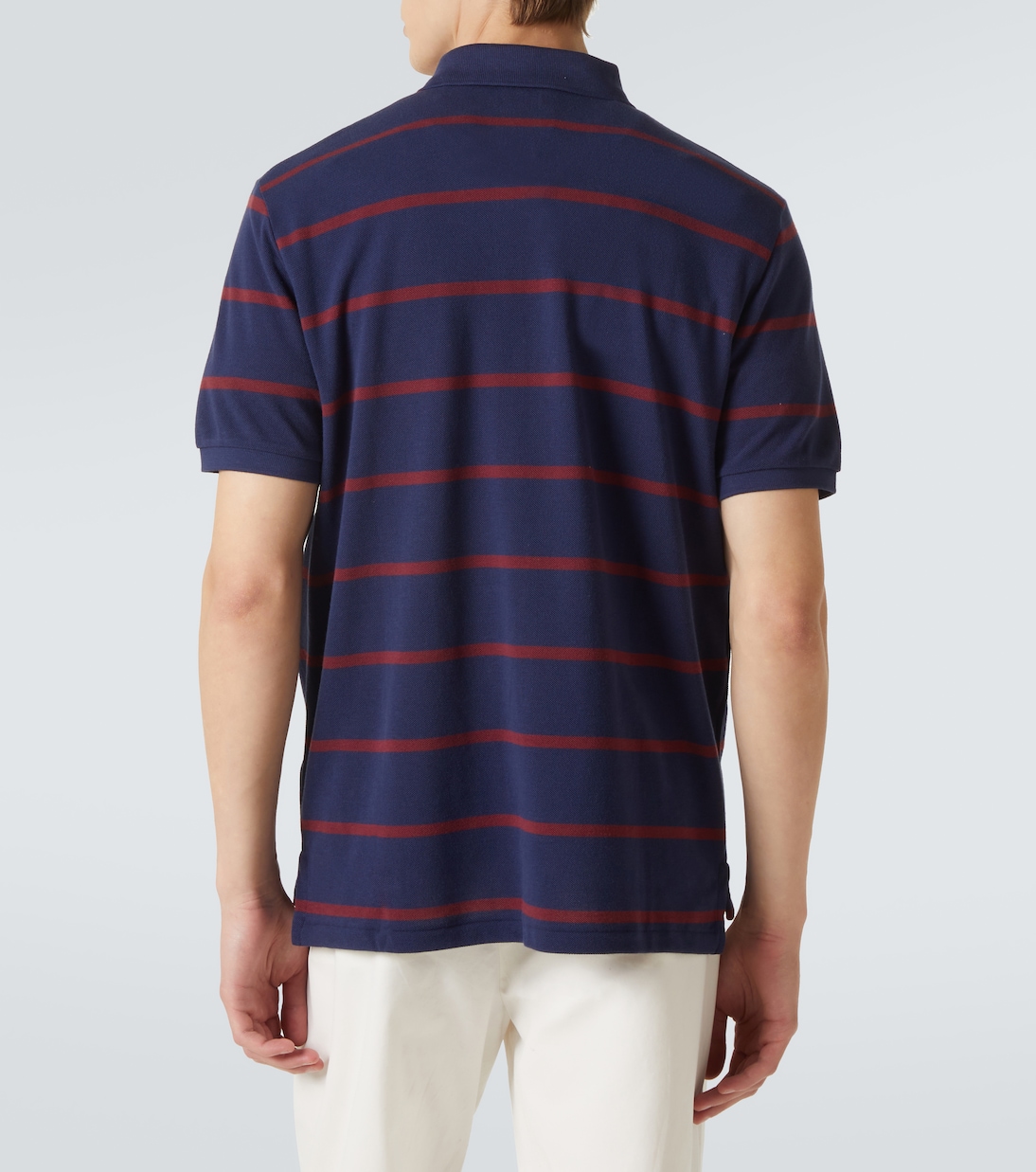 Поло с медведем в полоску из хлопка Polo Ralph Lauren, Npt Nvy Rd Wn M Hrtg Bear — фото 4