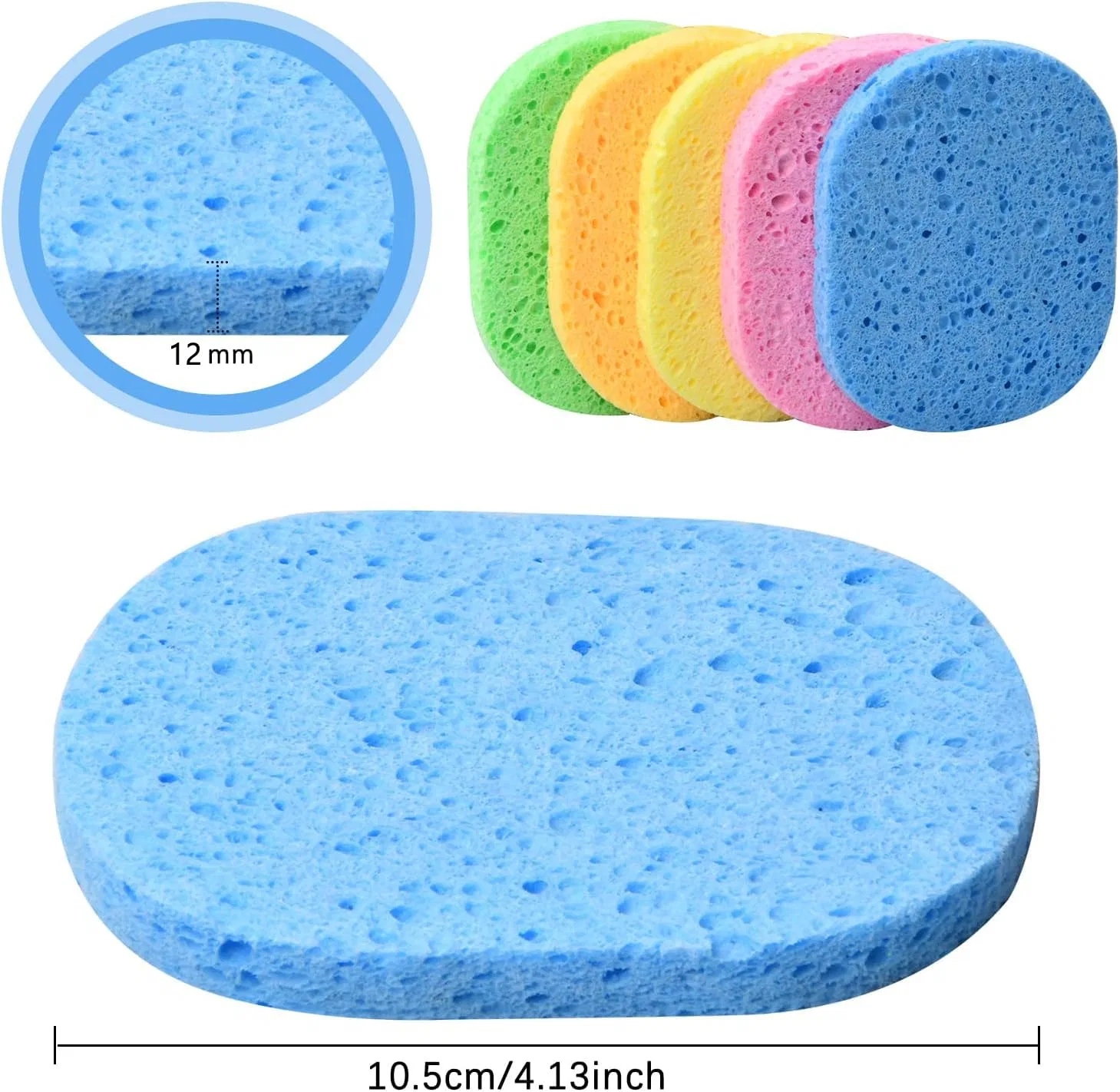 Набор целлюлозных спонжей для лица, 10 шт. Catime, 12 Mm, Multi-Coloured — фото 2