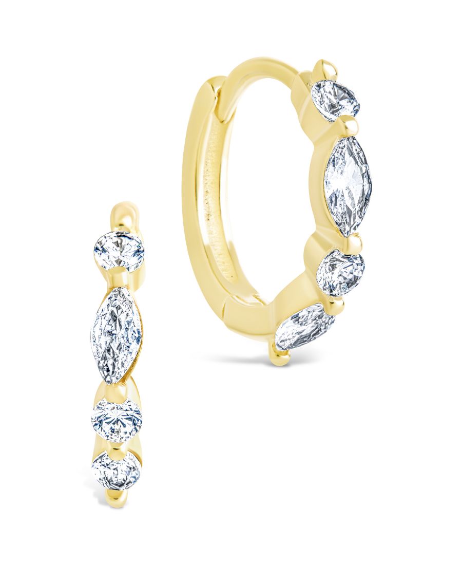 

Серьги-кольца Kensington Micro Hoops из стерлингового серебра Sterling Forever, Gold