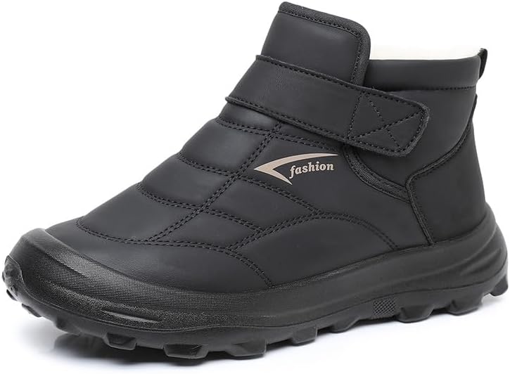 

Мужские зимние ботинки Qacksv, утепленные зимние сапоги, легкие противоскользящие ботинки до щиколотки для повседневной носки на улице, черный