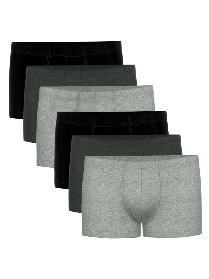 

Seidensticker Боксерские шорты, комплект из 6 штук, черно-серые