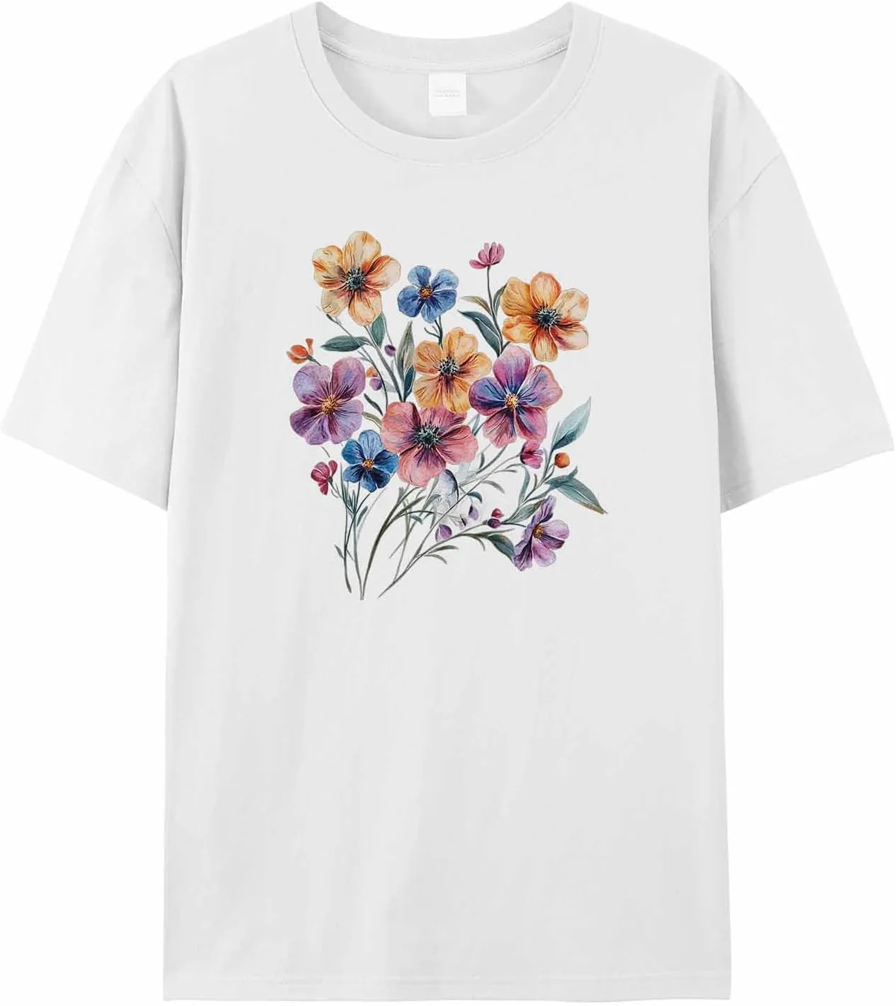 

Мужская футболка с водяным цветочным принтом, короткий рукав jdudh