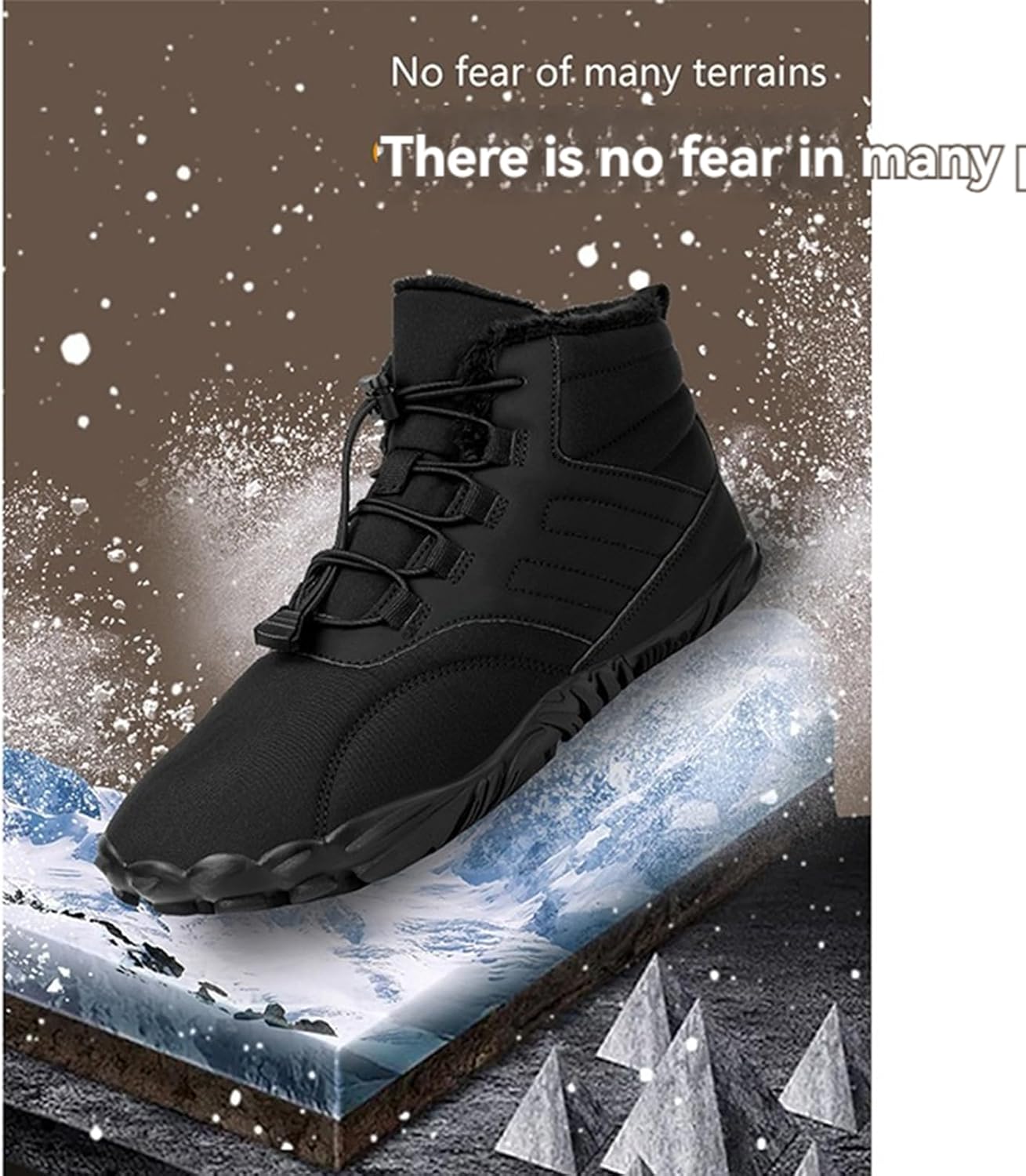 Снежные ботинки для женщин и мужчин 2025, зимняя обувь Peakfootwear, обувь-босоножки с меховой подкладкой Lghlmcl, черный — фото 4