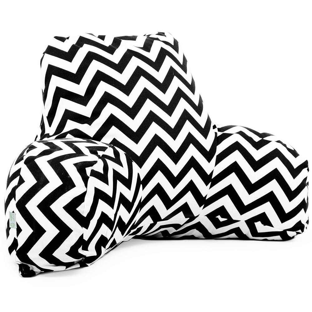 

Подушка для чтения Majestic Home Goods Chevron для дома и улицы, черный