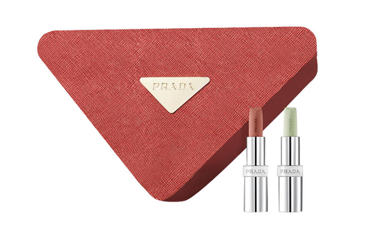 

PRADA Ограниченный набор макияжа Dual Color Red Box, легко растушевывается, естественный тон кожи, набор из 2 помад