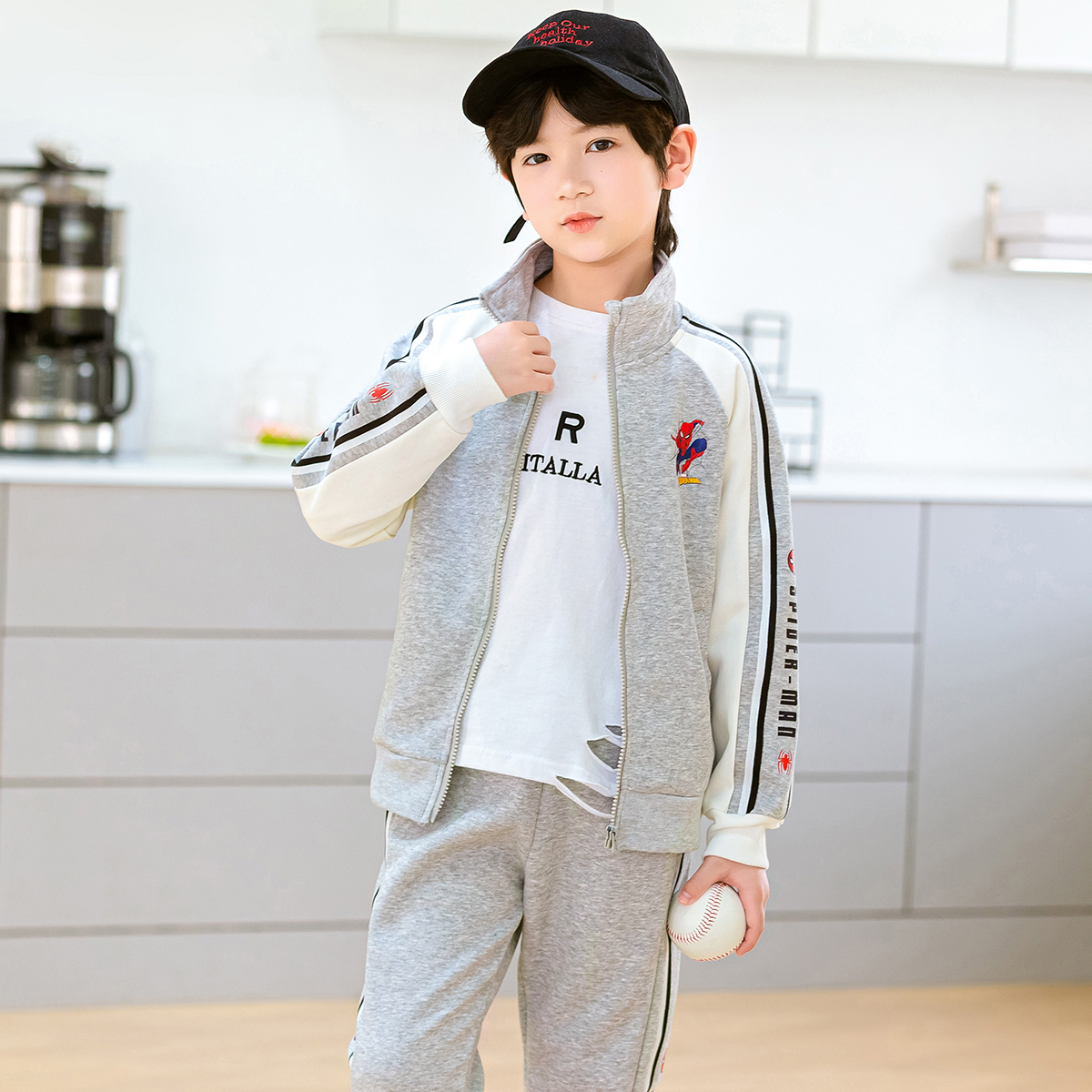 Повседневная спортивная одежда heather gray для детей 3-7 лет Disney, серый — фото 3