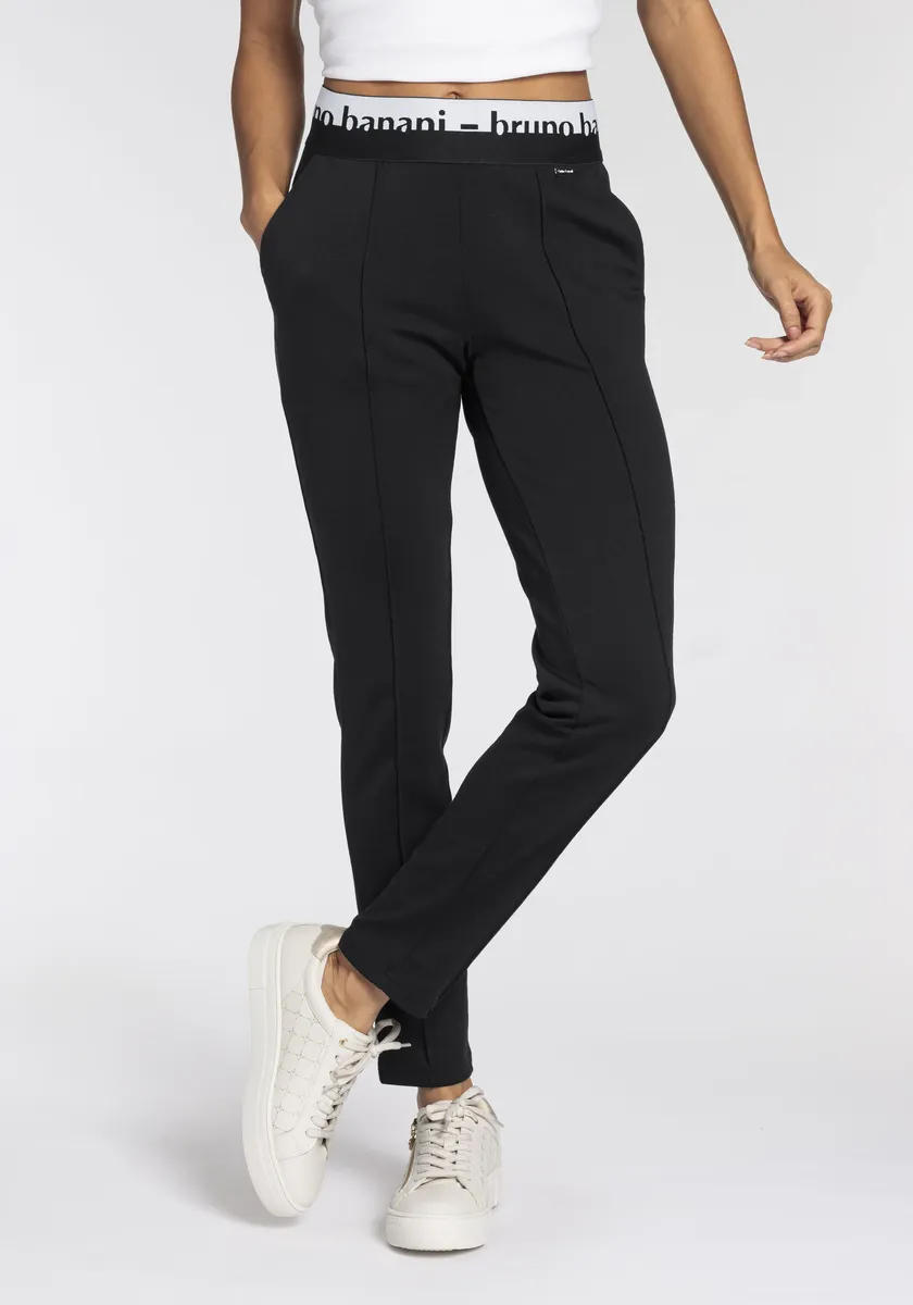 

Брюки из джерси Bruno Banani, пояс с логотипом, черный