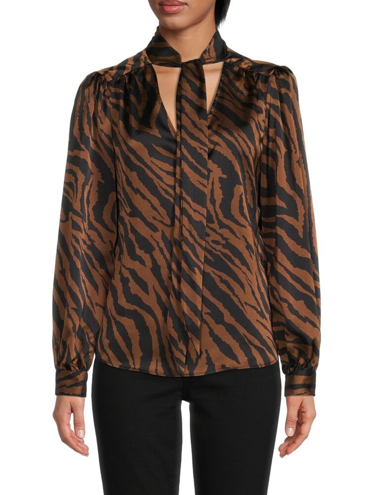 

Блузка с животным принтом Laundry By Shelli Segal, цвет Dark Tan
