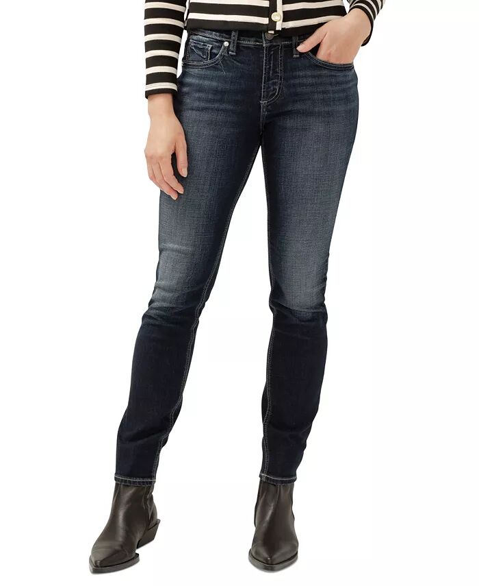 

Женские облегающие джинсы Suki средней посадки Curvy-Fit Silver Jeans Co., синий