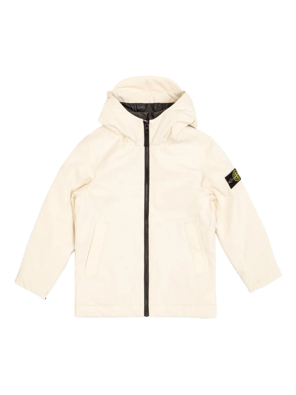 

Куртка с капюшоном и нашивкой-компасом Stone Island Junior, кремовый