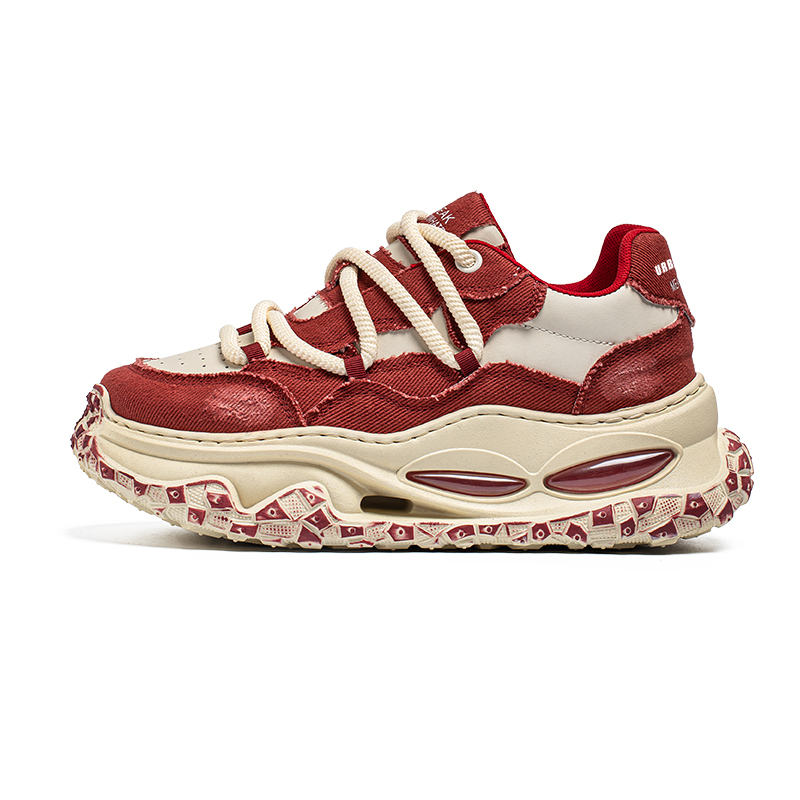 

URBAN AUTHENTIC Амортизирующие, износостойкие, дышащие, увеличивающие рост низкие массивные кроссовки мужские бежево-красные, цвет Beige Red