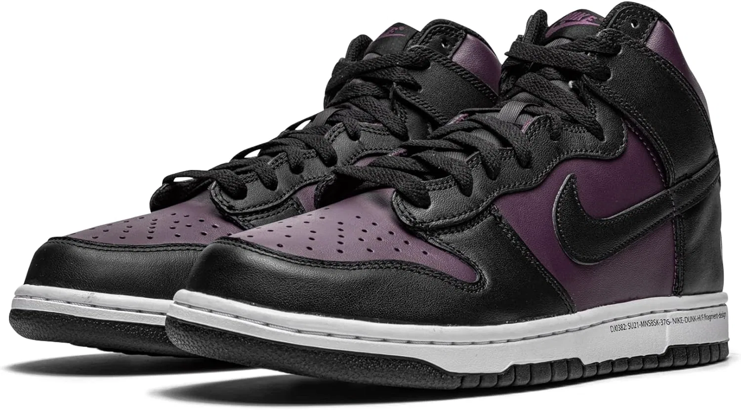 Мужские баскетбольные кроссовки Nike Dunk Hi Retro, Burgundy Black White — фото 2