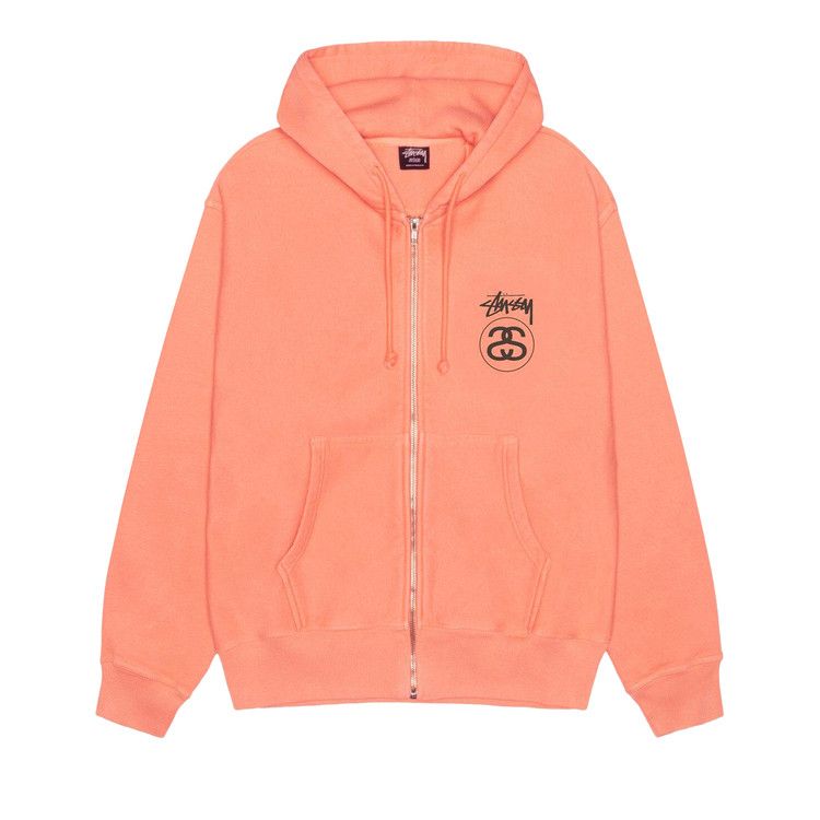 

Худи Stussy Stock Link Zip Hoodie Pigment Dyed, Sherbert