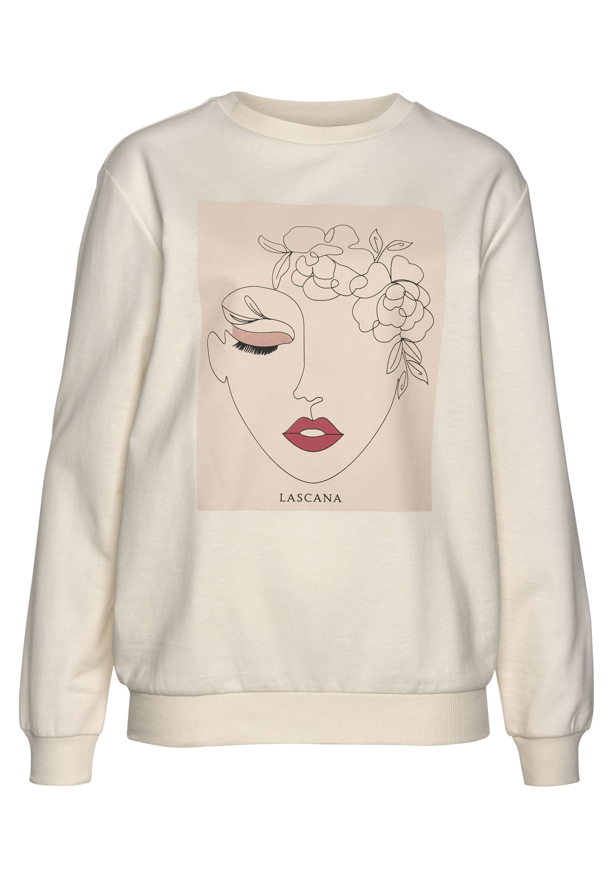 

Свитер LASCANA Sweatshirt, цвет hellbeige-natur-hellrosa