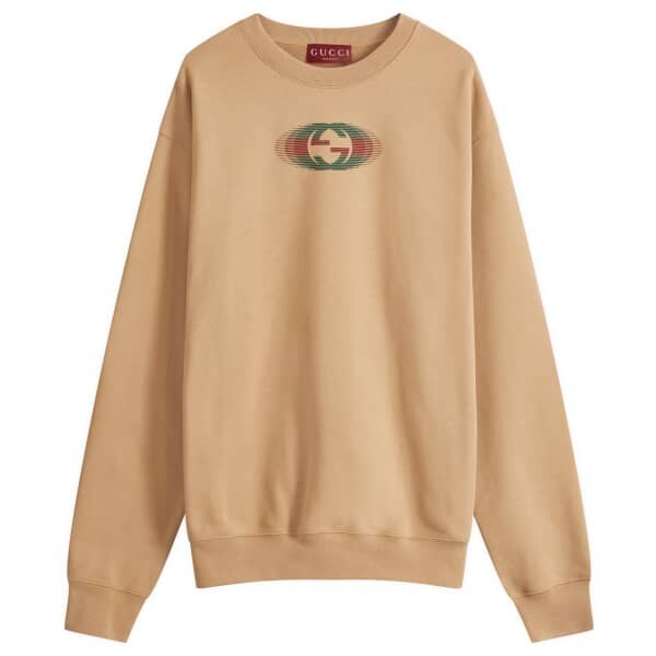 

Толстовка с круглым вырезом и логотипом на спине Gucci, коричневый