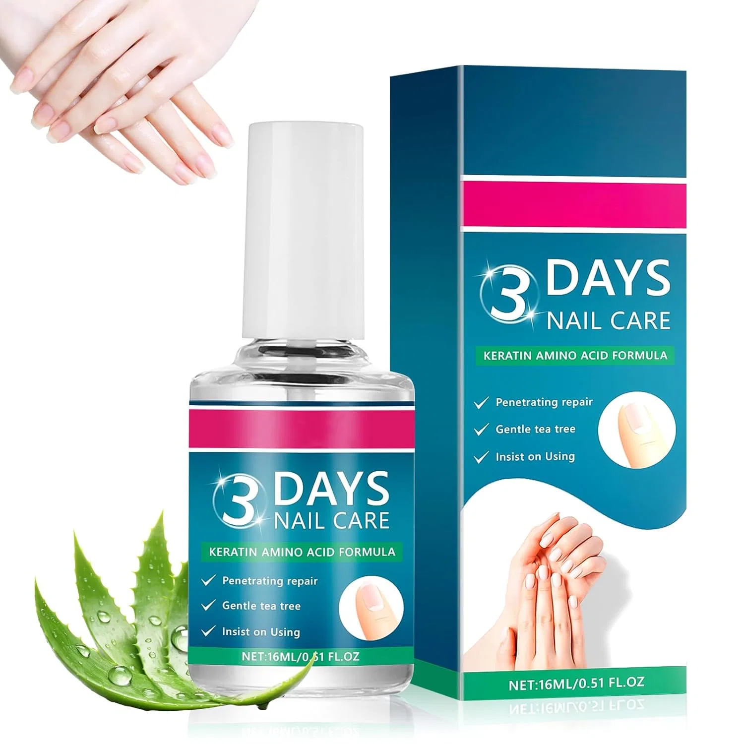Масло для ухода за ногтями с кератином 3 Days Nail Care, 16 мл Encuryna