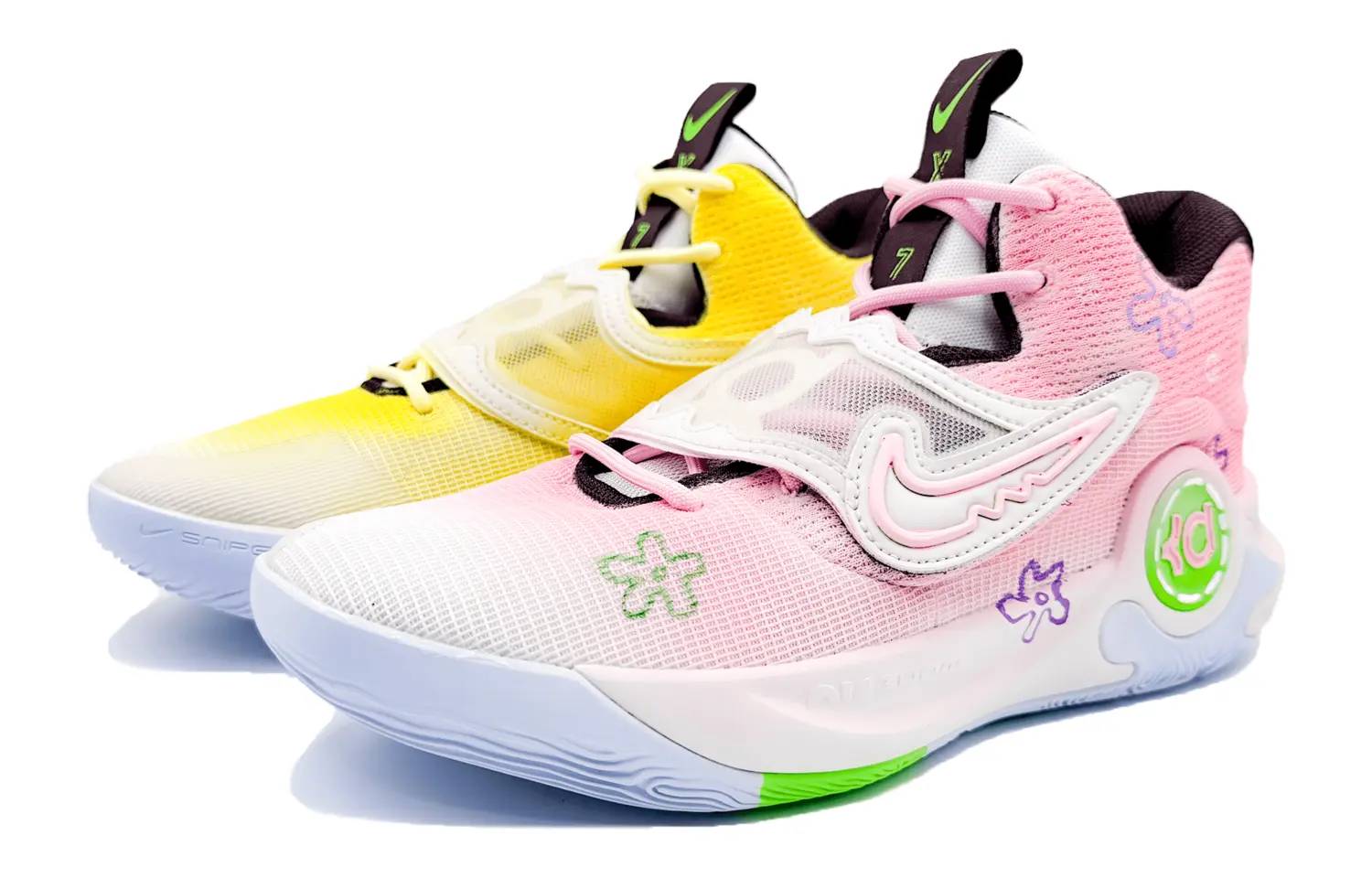 

Nike Баскетбольные кроссовки KD Trey 5 X с амортизацией, противоскользящие и износостойкие, низкие, мужские, желто-розовые