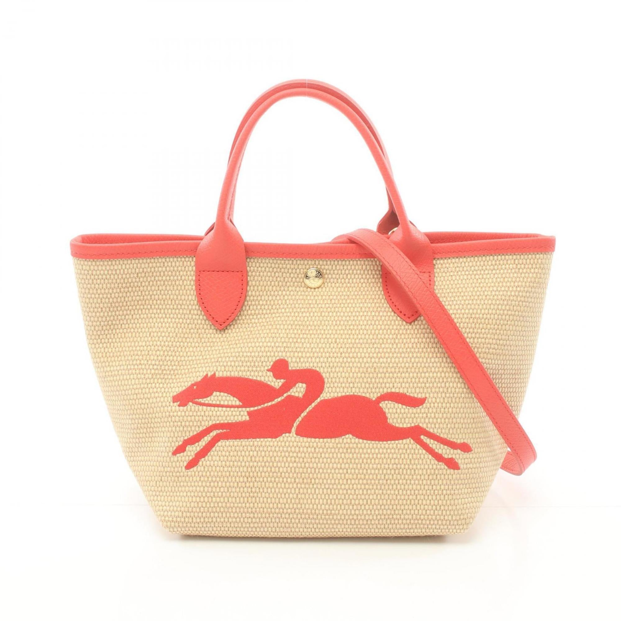 

Сумка Longchamp Color Leather Straw, бежевый/красный