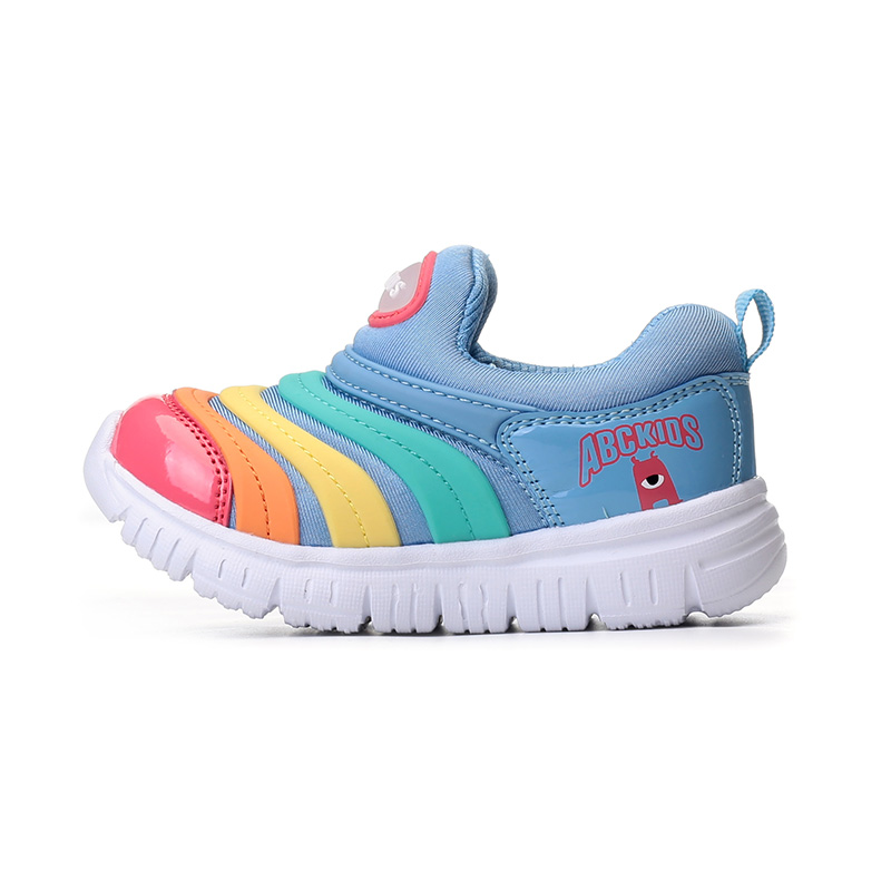 

Нескользящие противоударные дышащие низкие детские повседневные кроссовки для детей 3-7 лет ABC KIDS, светло-синий/красный
