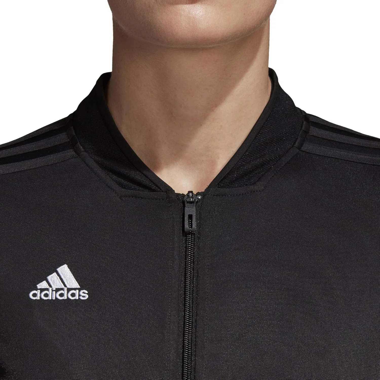 Куртка женская футбольная adidas, черный/белый — фото 2