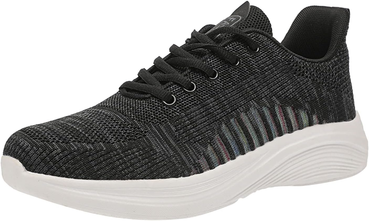 

Мужские спортивные прогулочные кроссовки из вязаного материала, легкие, дышащие, модные, удобные, с противоскользящей подошвой, для работы и повседневной носки Generic, черный