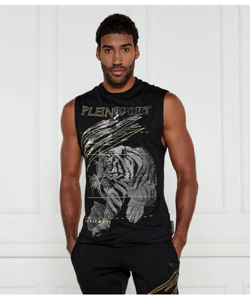 

Майка с тигровым принтом Regular fit Plein Sport, черный