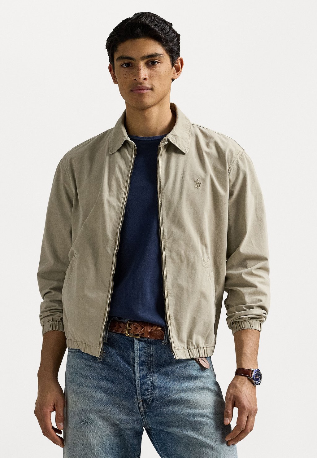 

Летняя куртка THE BAYPORT MINERAL-DYED POPLIN JACKET Polo Ralph Lauren, оливковый