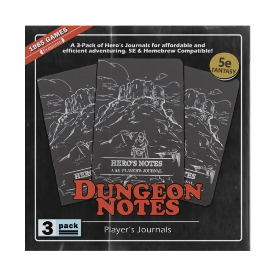 

Набор из 3 дневников героя — черный, Dungeon Notes & Sticky Notes