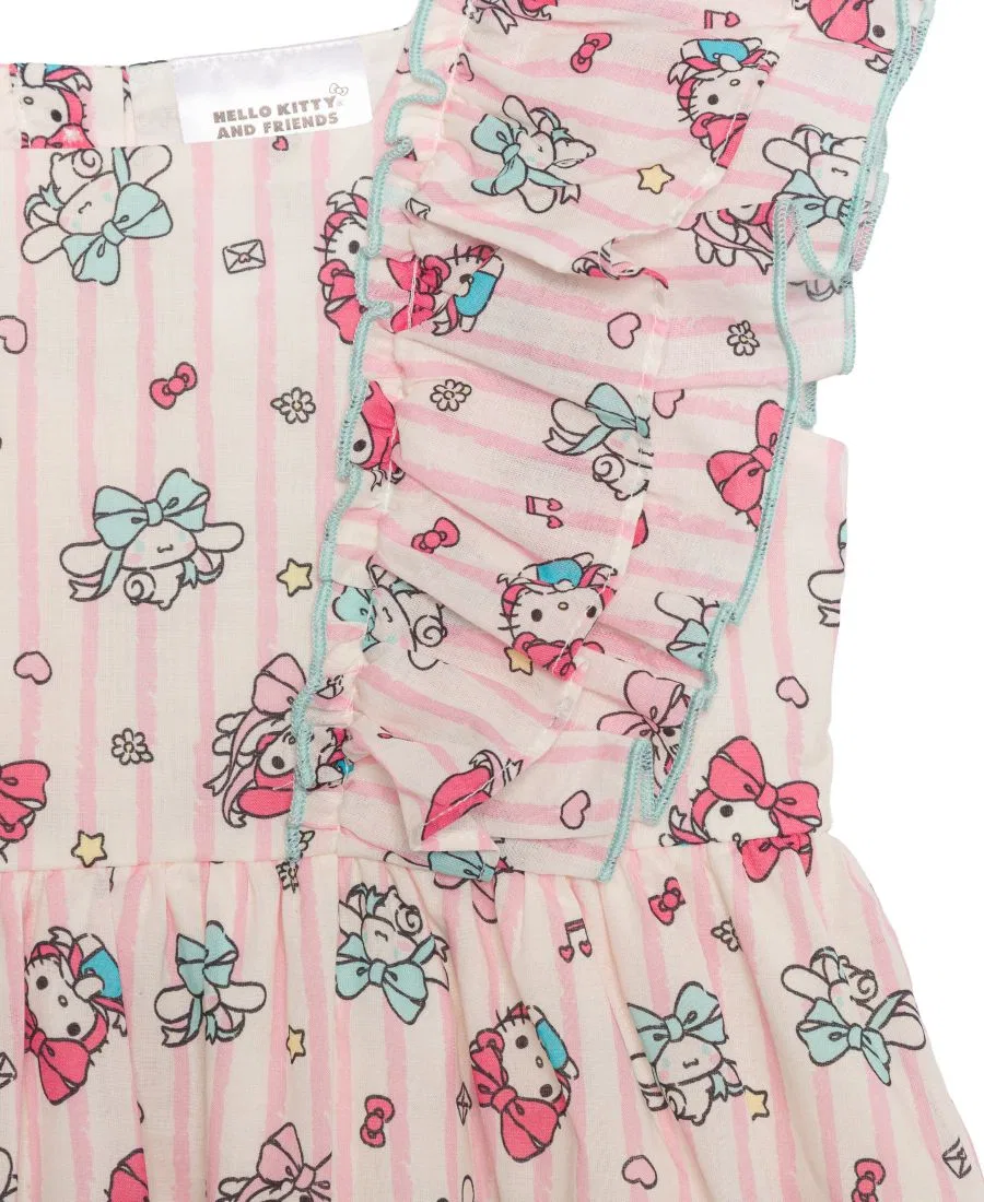 Детское платье без рукавов с квадратным вырезом, размеры 2T-6X Hello Kitty, розовый/красный — фото 3