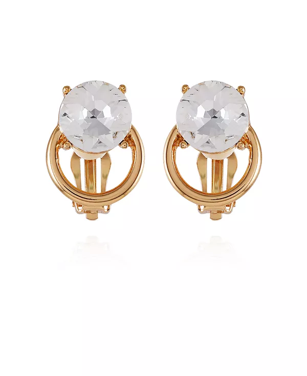 

Серьги-Гвоздики с прозрачным стеклянным камнем золотистого оттенка T Tahari, gold