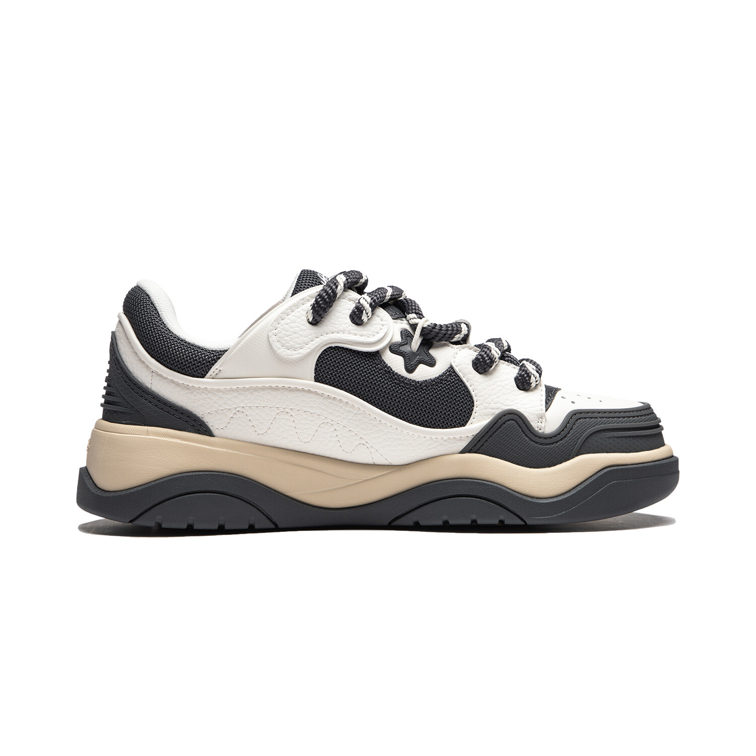 Кроссовки LINING Journey 2.0 Skateboarding Shoes Men Low-top Cloud White/ebony Black/dark Gray-green, серо-зеленый — фото 2