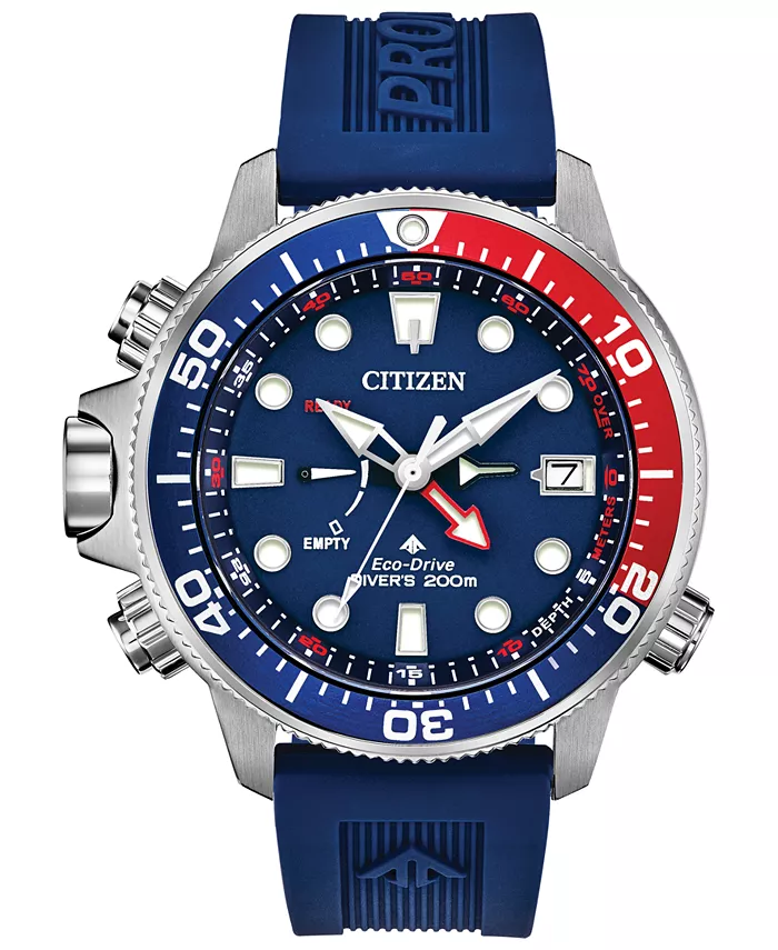 

Мужские часы Promaster Aqualand Blue с силиконовым ремешком Eco-Drive, 46 мм Citizen