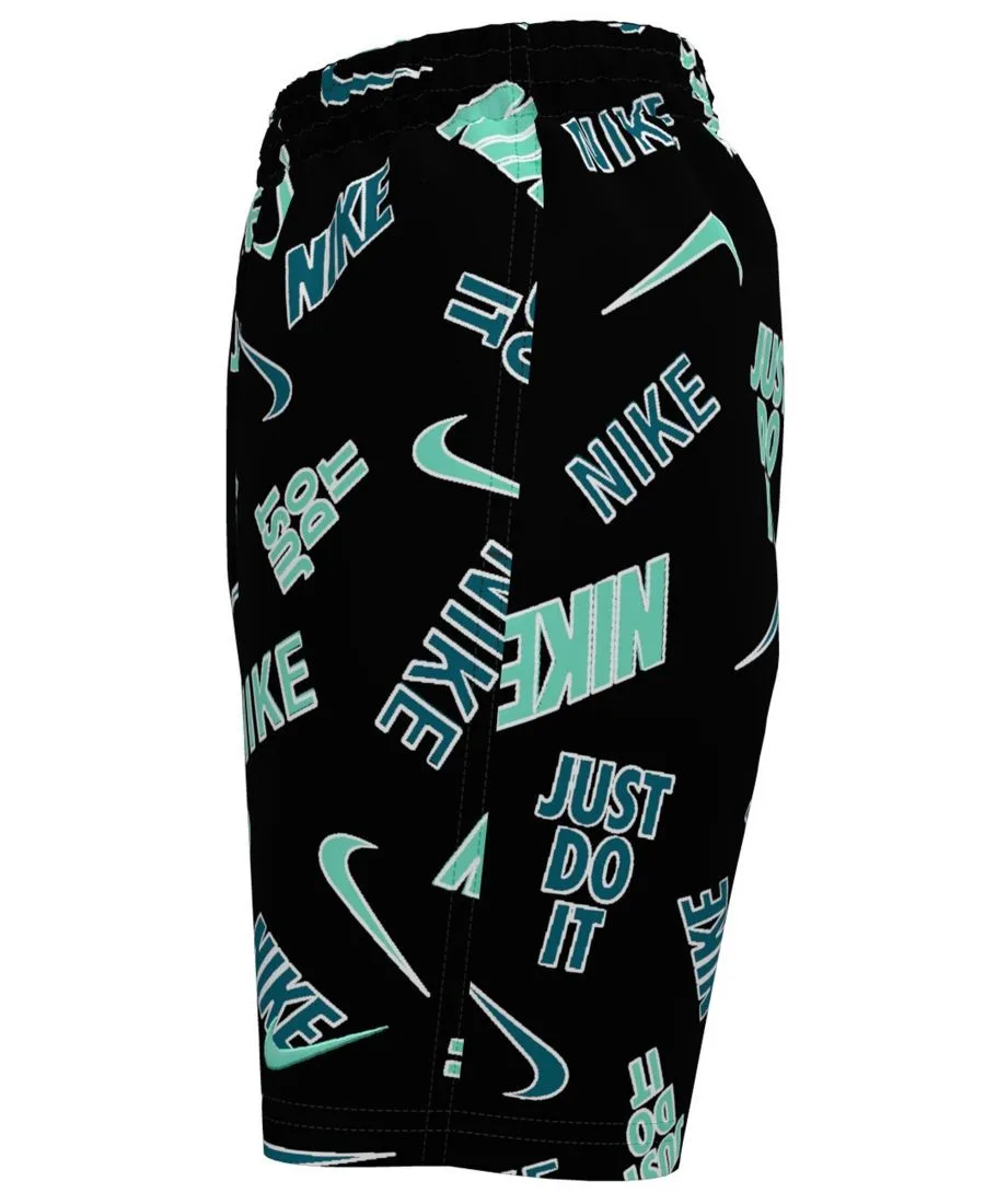 Плавки для мальчиков 8-20 лет с ярким логотипом Nike, черный — фото 3