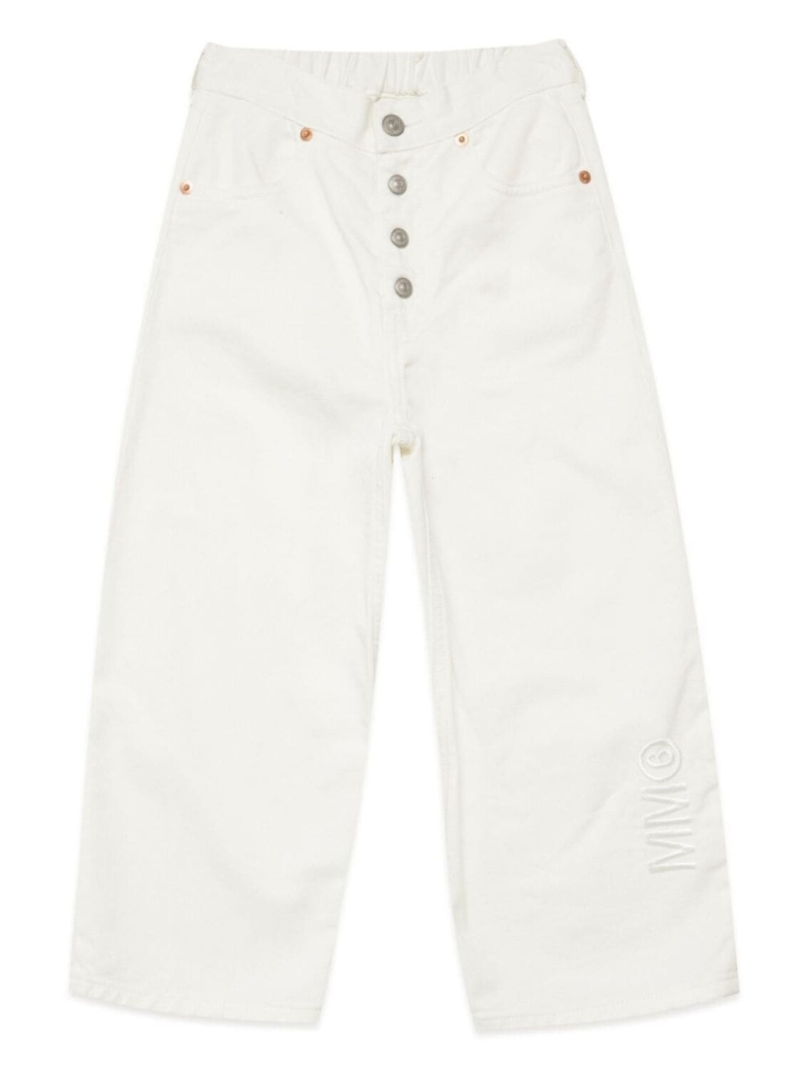 

MM6 Maison Margiela Kids широкие джинсы с эластичным поясом, белый