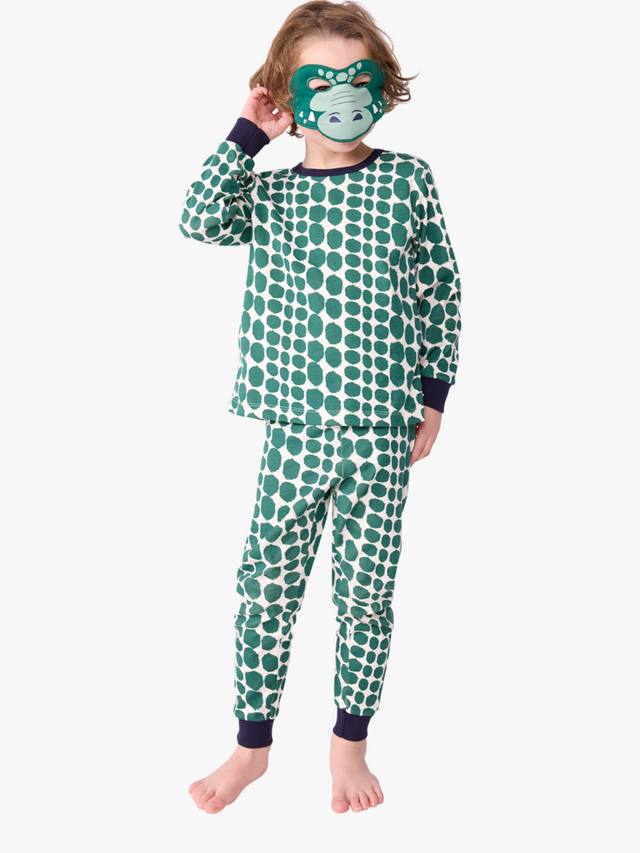 Детский пижамный комплект с длинными рукавами из хлопковой смеси Petit Bateau, Milk/Evergreen — фото 2
