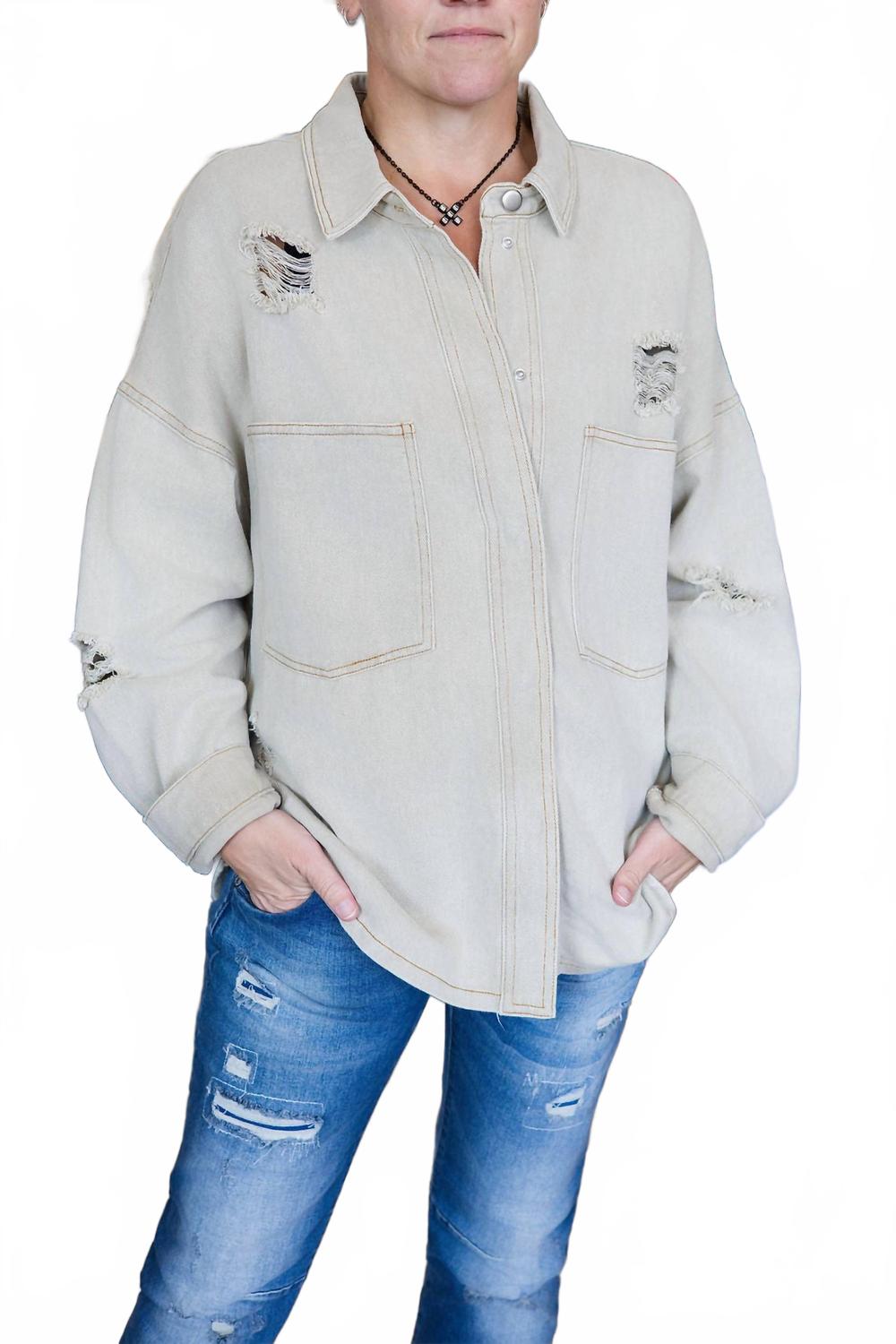 

Eesome Джинсовая куртка Love Distressed Denim Jacket цвета хаки