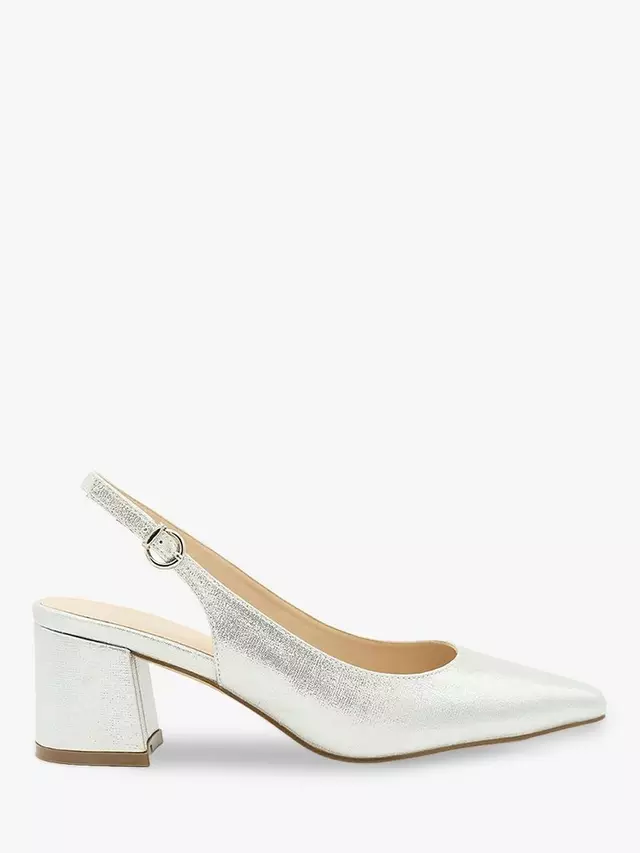 Туфли-лодочки Paradox London Imelda Shimmer Block Heel Sling Back, серебряный