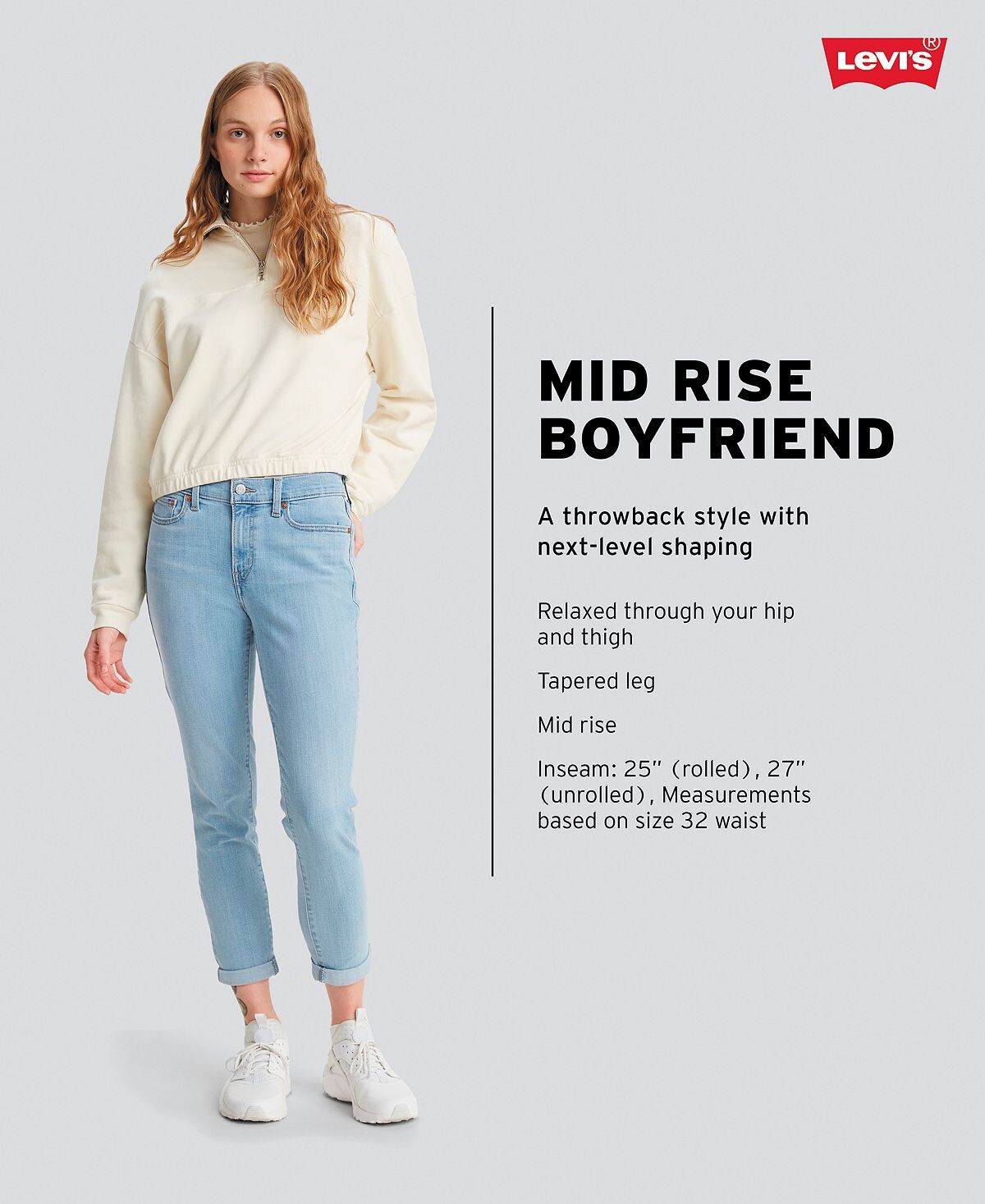 Женские свободные джинсы-бойфренды с зауженными штанинами Levi's — фото 3