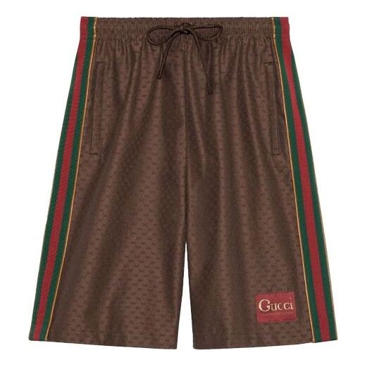 

Шорты men's ss21 printing shorts brown Gucci, коричневый