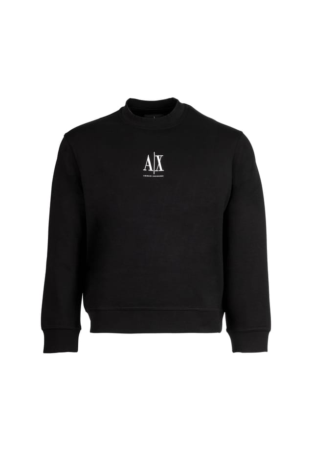 

Свитшот - пуловер с круглым вырезом и логотипом из хлопковой смеси Armani Exchange, черный