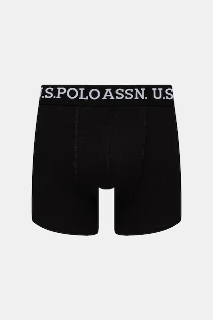 Боксеры хлопковые с эластаном Trunk 3 шт U.S. Polo Assn, черный — фото 2
