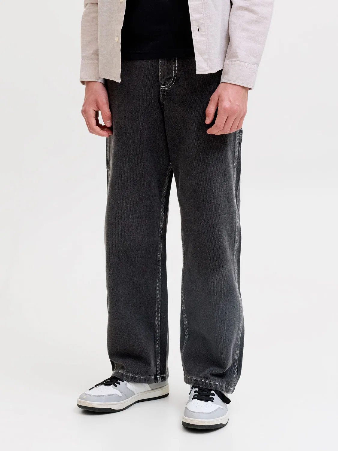 Джинсы baggy fit из черного денима, JACK & JONES Junior, черный деним — фото 3