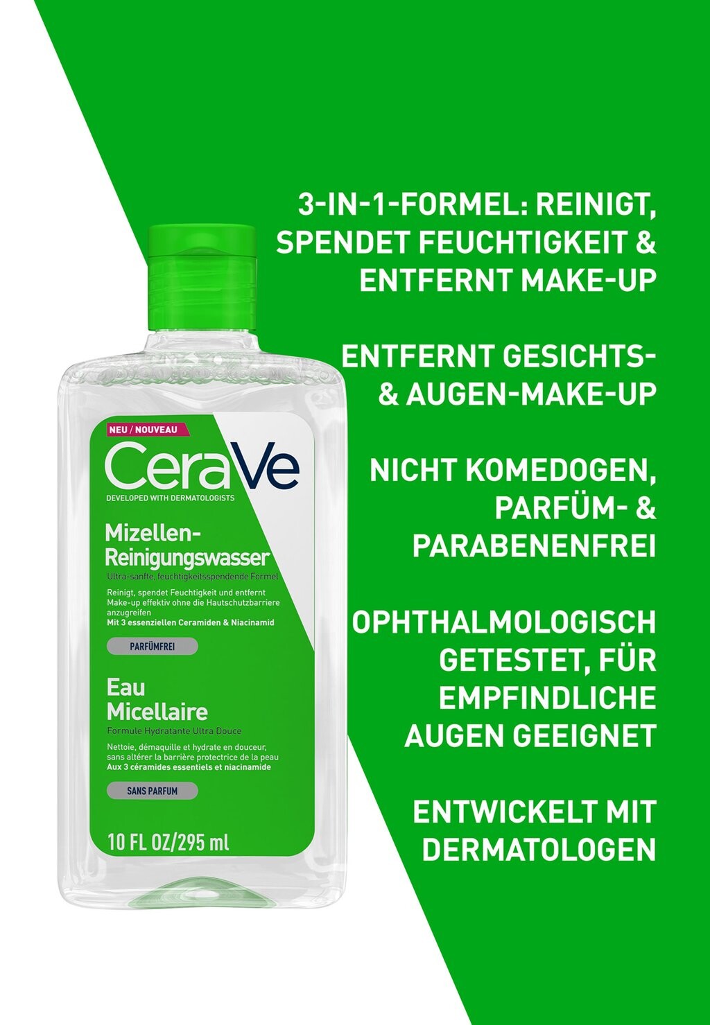Крем для лица CeraVe — FACE CLEANSING MIZELLEN-REINIGUNGSWASSER: SANFTES — фото 4