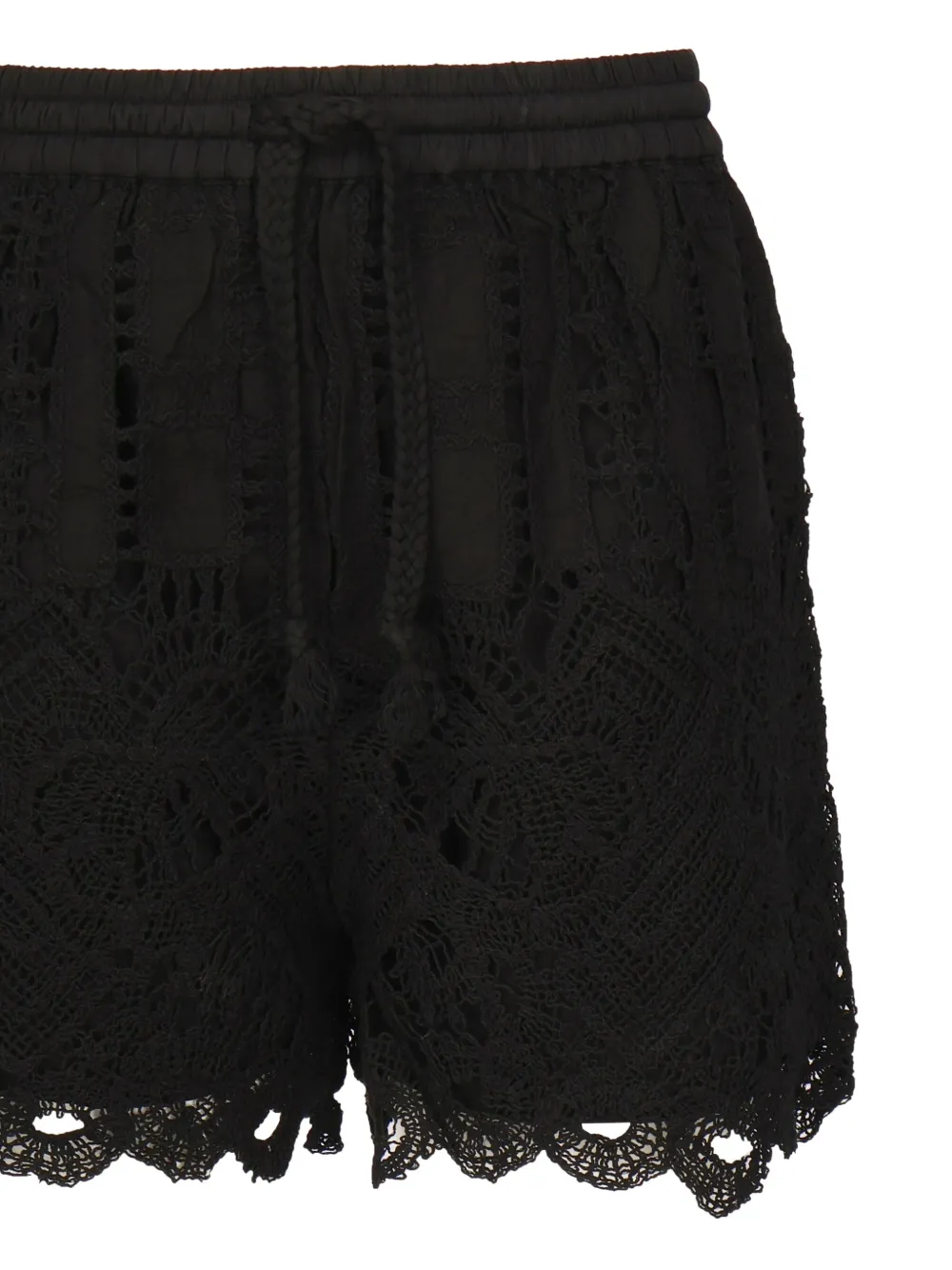 

Кружевные шорты с фестонами PINKO, черный