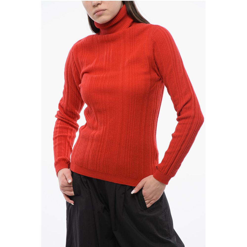 

Свитер из кашемировой смеси в рубчик с воротником-стойкой Woolrich, Red